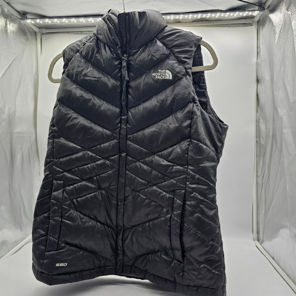 The North Face Women's 550 Down Vest Black Puffer Outdoor Jacket - Size Large L